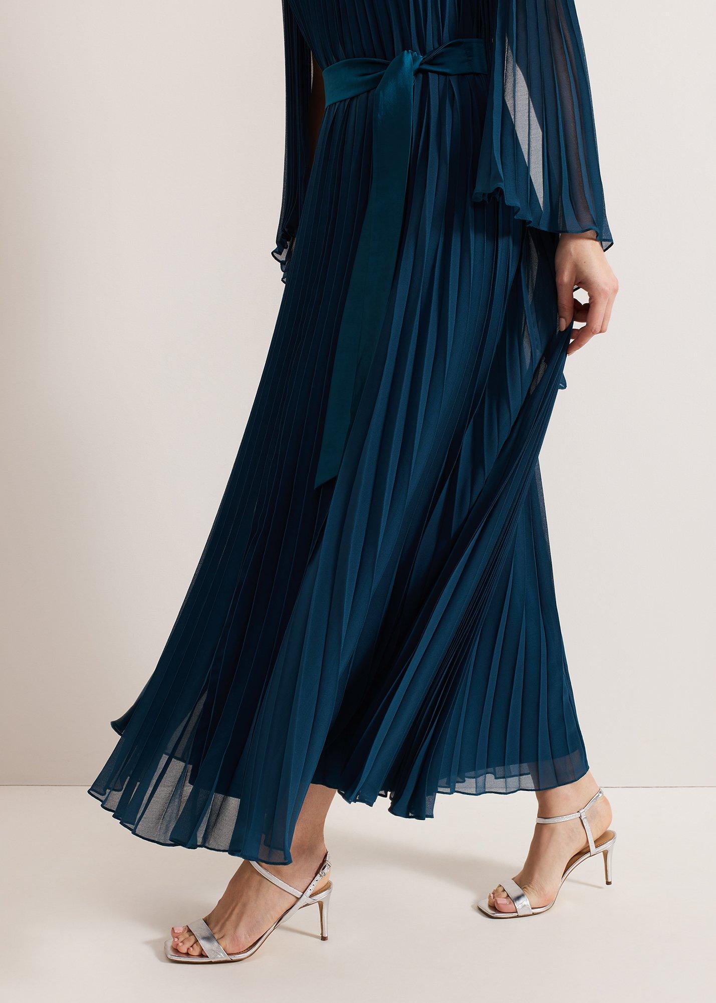 Mavery Beaded Pleated Maxi Dress