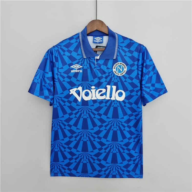 9193 Napoli Retro Football Shirt Home Blue Soccer Shirt - Official