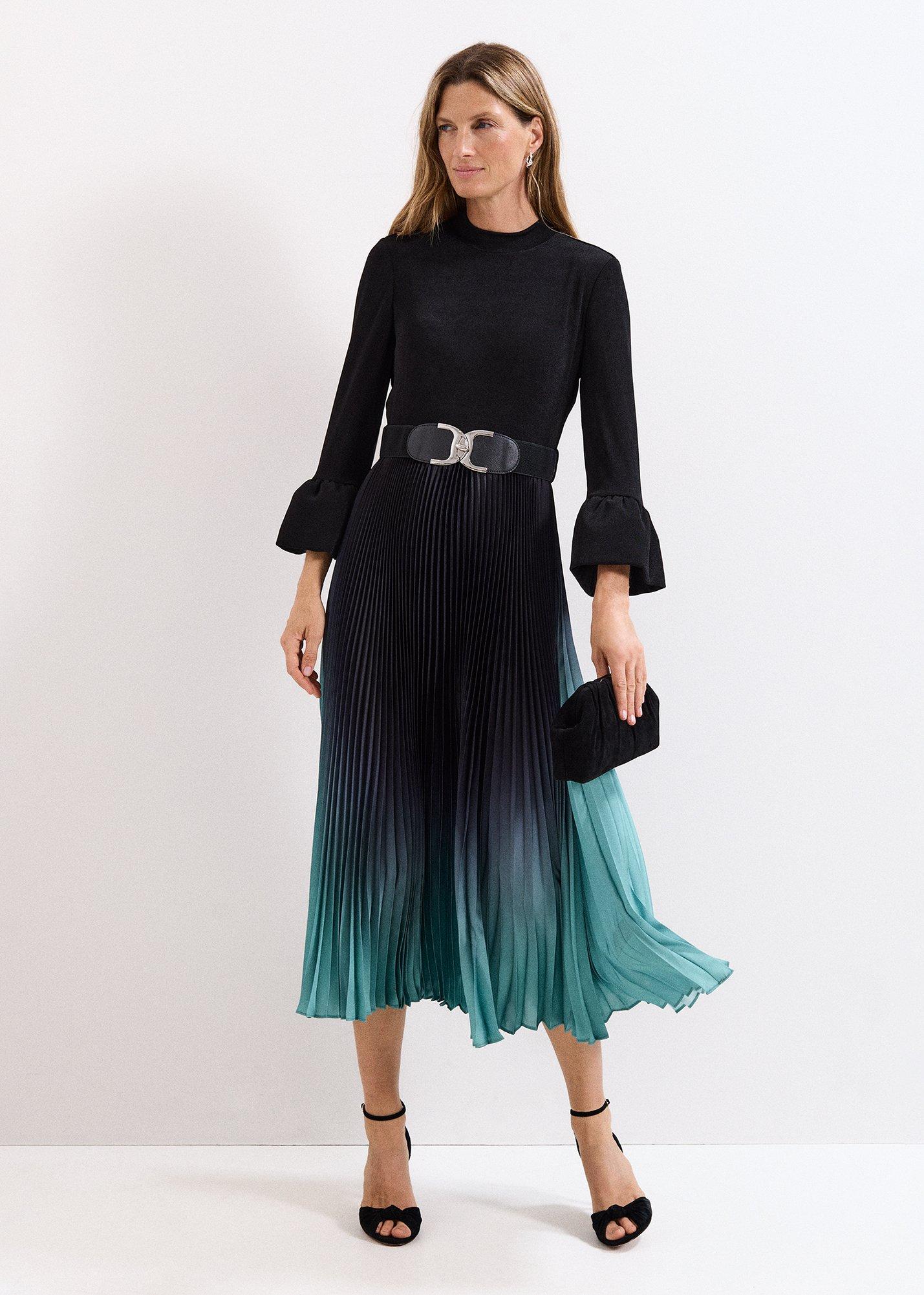 Petite Meloni Ombre Pleat Skirt Dress