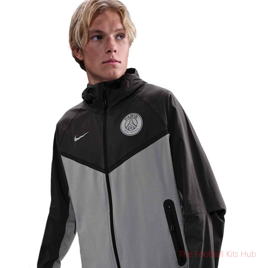 Paris Saint Germain Jacket Tech Woven Windrunner FZ - Anthracite/Particle Grey/Reflect Silver
