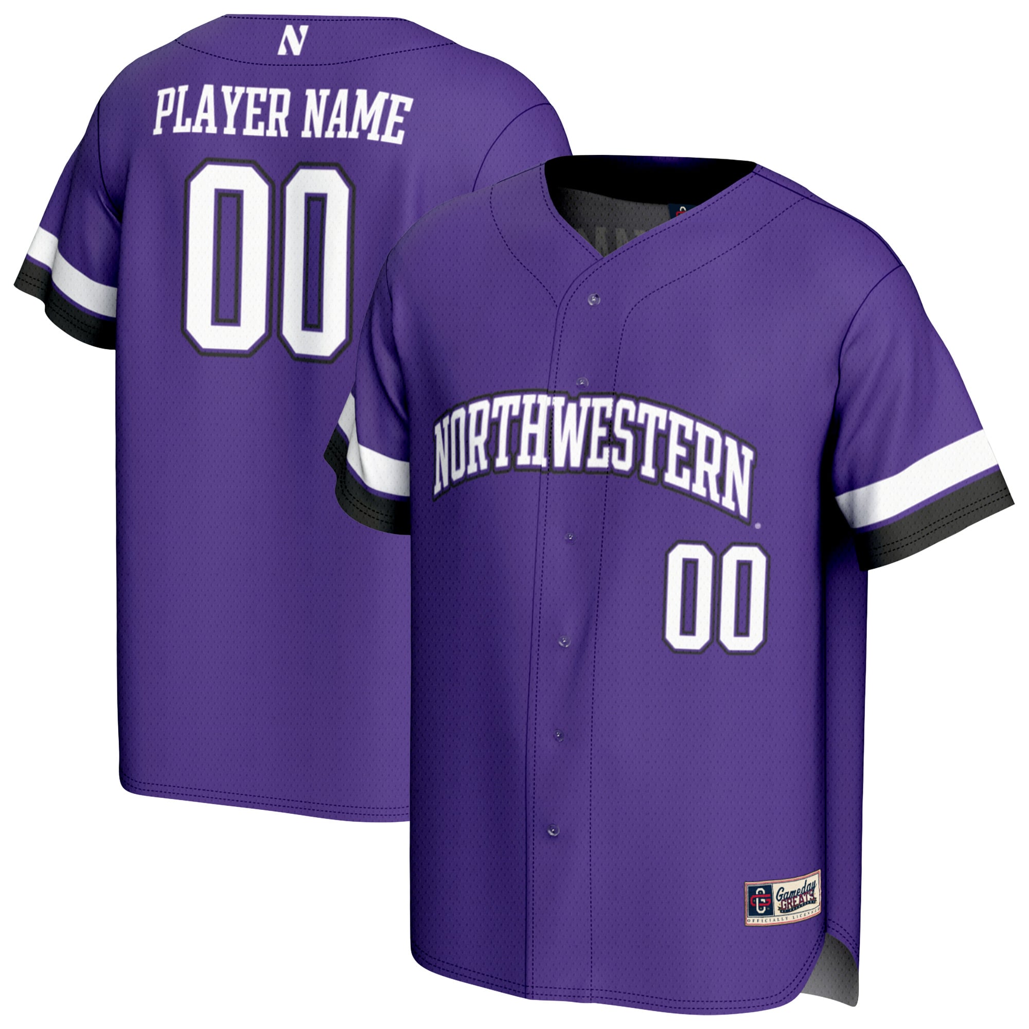 Northwestern Wildcats GameDay Greats Unisex NIL Pick-A-Player Lightweight Collegiate Baseball Fashion Jersey - Purple