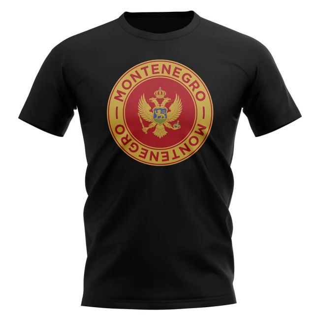 Montenegro Football Badge T-Shirt (Black) Authentic Netherlands