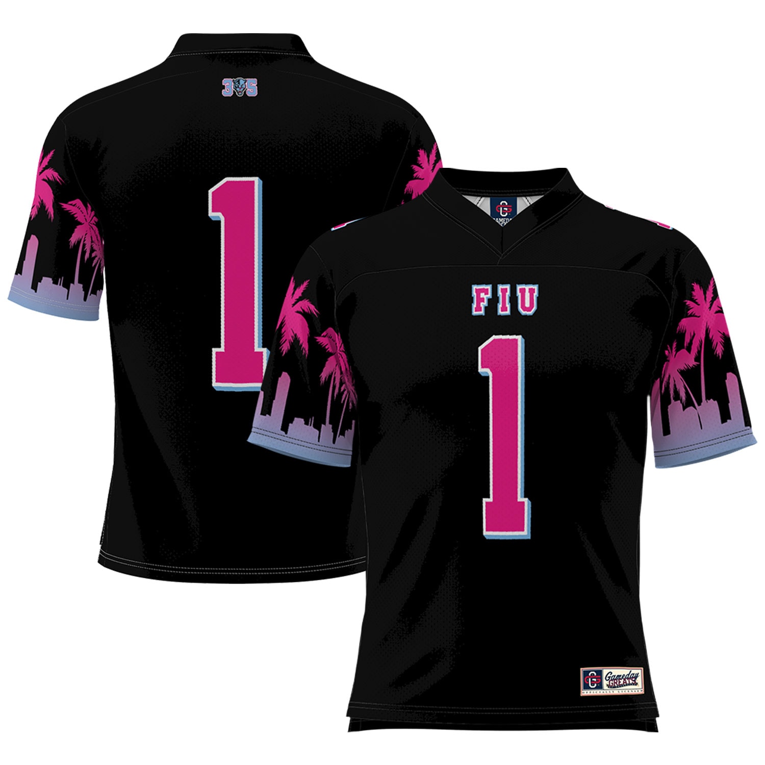 #1 FIU Panthers GameDay Greats Youth Miami Vice 26/27 Football Jersey - Black