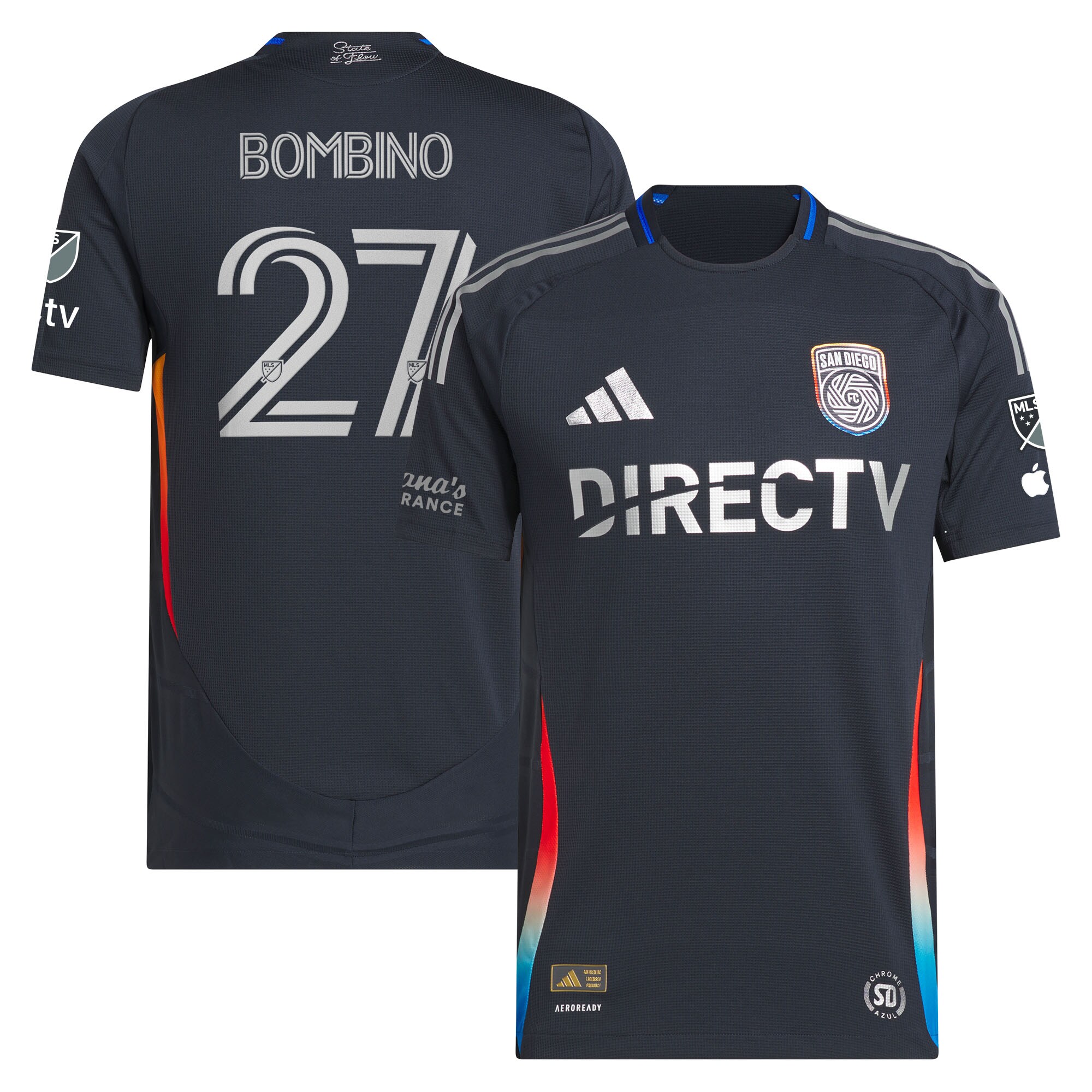 [SJH] Luca Bombino San Diego FC 2025 State of Flow On-Field Authentic Jersey - Navy