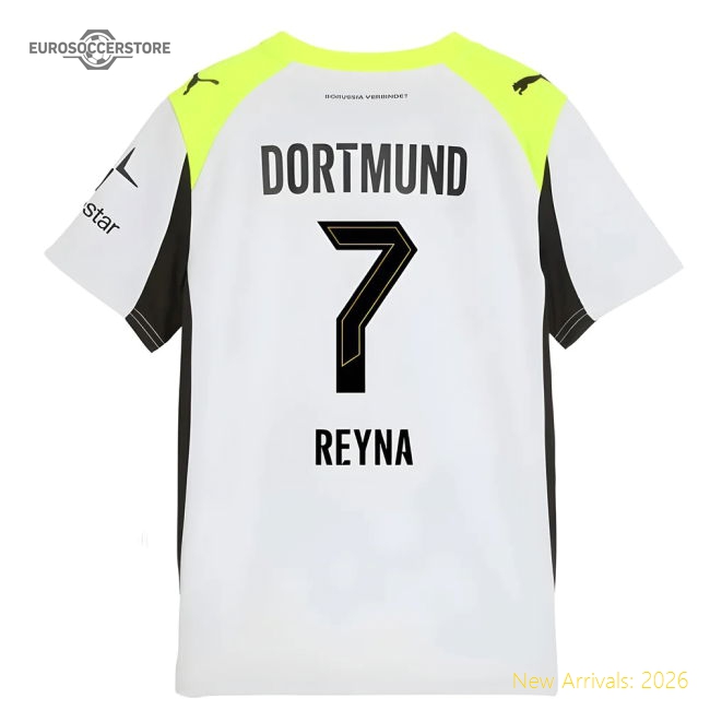 Genuine 2025-2026 Borussia Dortmund Away Shirt (Kids) (Reyna 7)