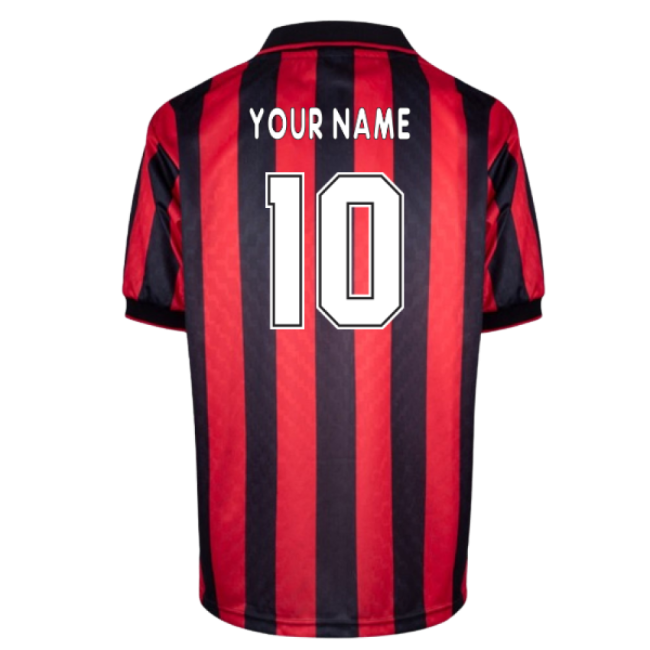 Ac Milan 1996 Home Top Retro Top (Your Name) In Multiple Sizes