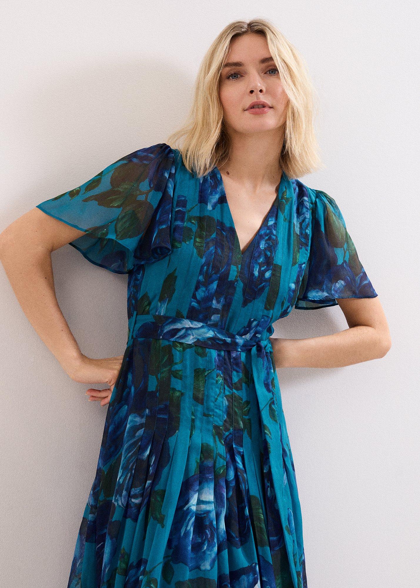 Skylar Teal Floral Maxi Dress