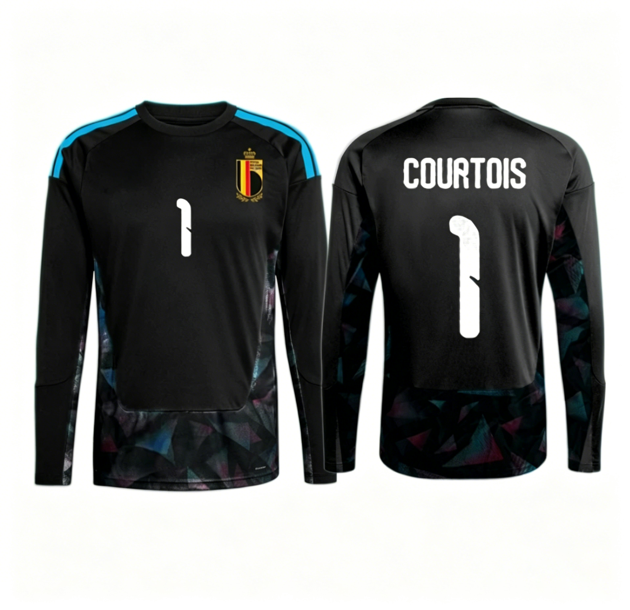 [JGK] Belgium Thibaut Courtois 1 Black Long Sleeve Home Goalkeeper Jersey Women 2026 World Cup