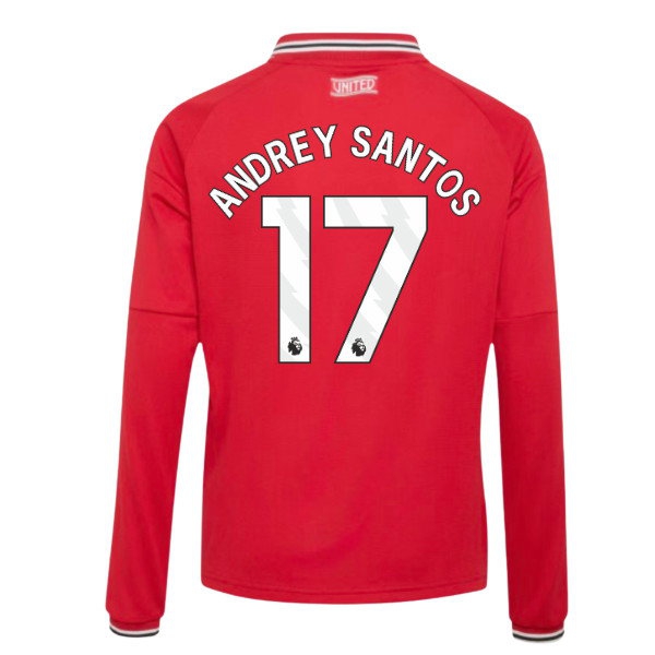 [LLS] 2026-2027 Man Utd Long Sleeve Home Shirt (Kids) (Andrey Santos 17)
