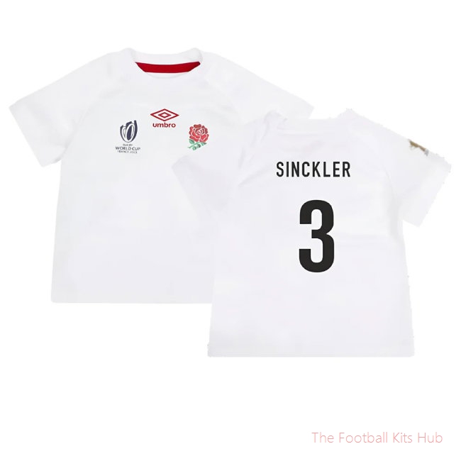 England RWC 2023 Home Replica Rugby Baby Kit (Sinckler 3)