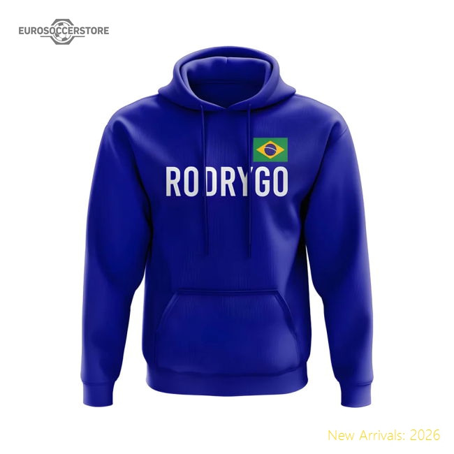 Rodrygo Brazil National Teams Name Hoody Blue Xsb (3-4 Years)