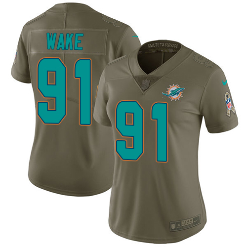 Official NFL Miami Dolphins #91 Cameron Wake Team Color Limited Jersey