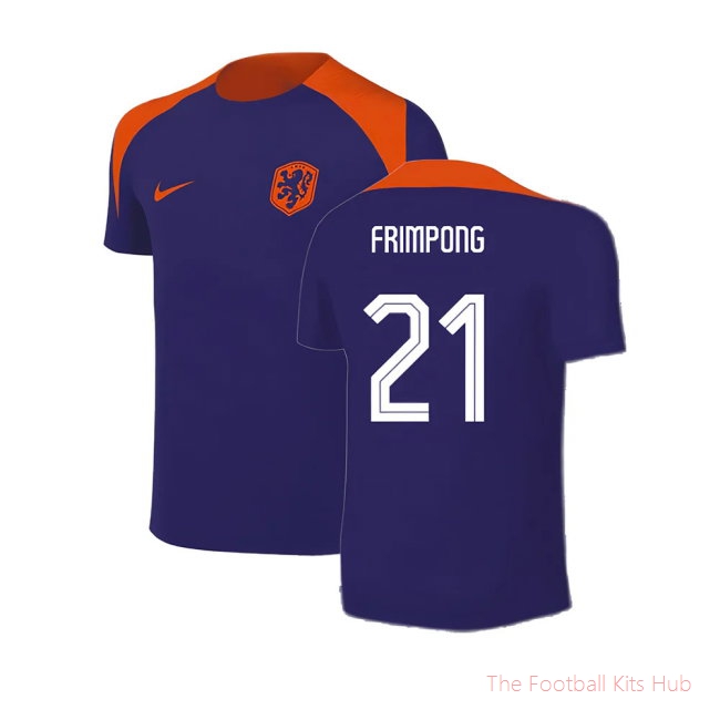 2024-2025 Netherlands Strike Training Shirt (Blue) - Kids (Frimpong 12)