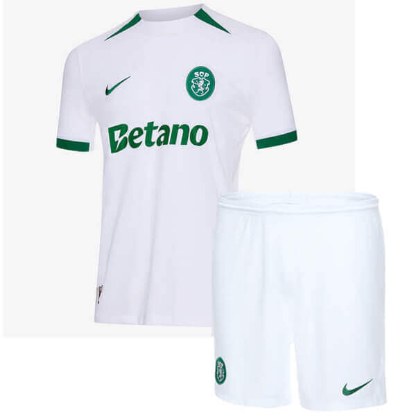 Kids Sporting Lisbon 2425 Away Football Kit ShirtShorts - Official