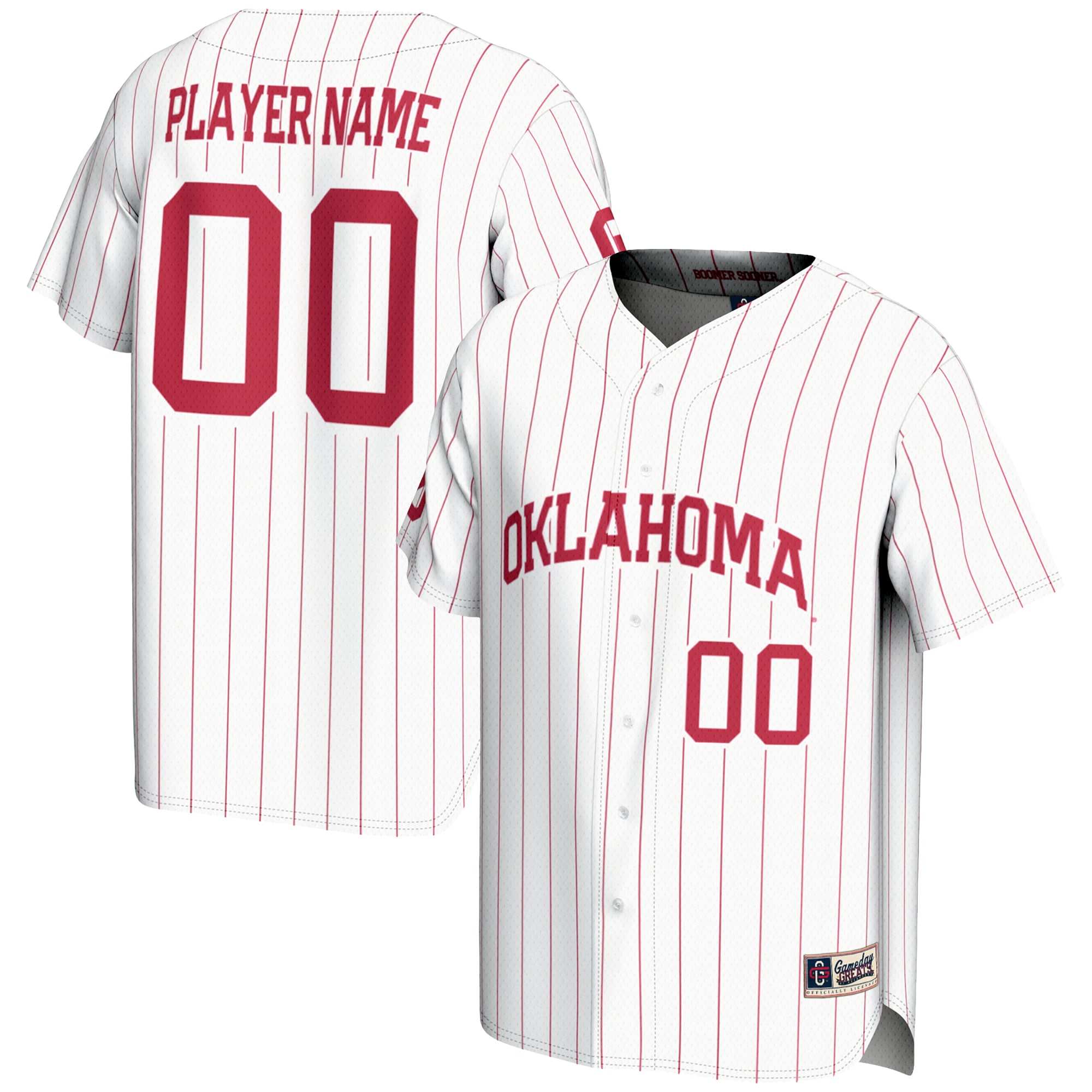 [NJP] Women's Oklahoma Sooners GameDay Greats NIL Pick-A-Player Lightweight Baseball Jersey - White
