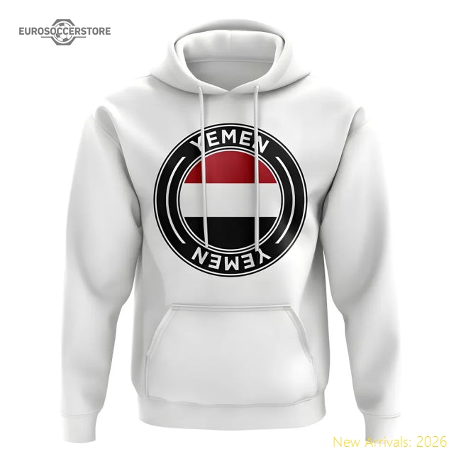 Yemen Football Badge Hoodie (white) - Economical - Supporter Edition