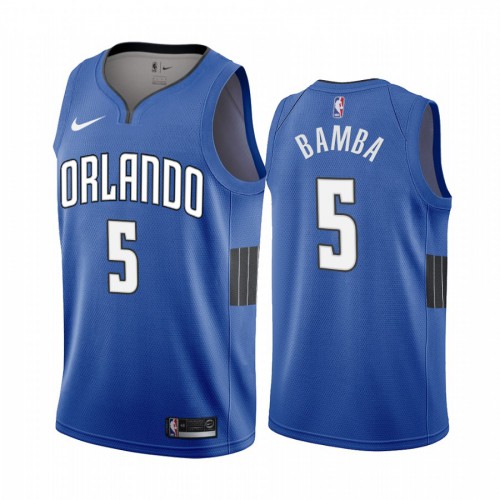 Nike Orlando Magic #5 Mohamed Bamba Blue 2019-20 Statement Edition NBA Jersey Mens