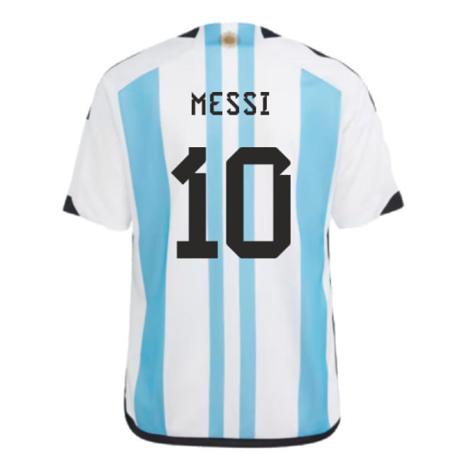 World Argentina 2022 World Cup Winners Home Shirt - Kids (Messi 10)