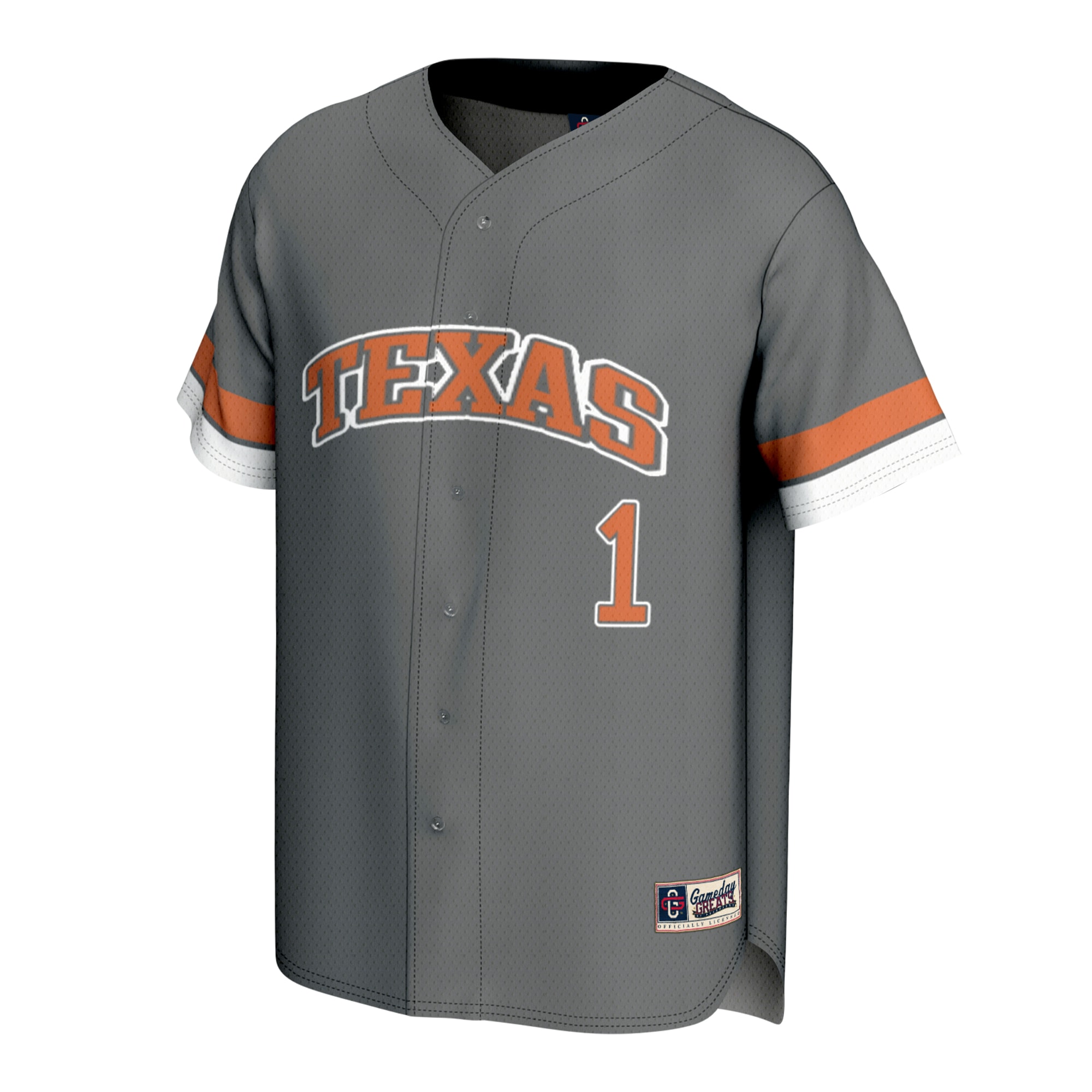 [DDG] Texas Longhorns GameDay Greats Youth Lightweight Collegiate Baseball Fashion Jersey - Gray