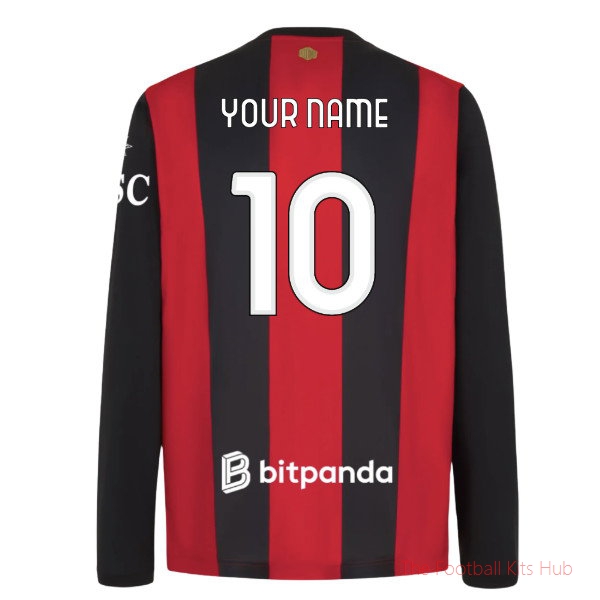 AC Milan Long Sleeve Home Shirt 2026-2027 Custom Name Soccer Kit
