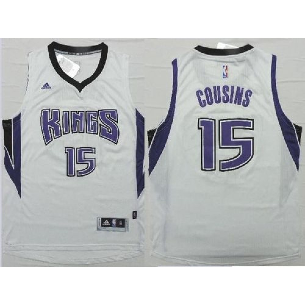 Premium Quality Men's Kings #15 DeMarcus White Basketball Jersey