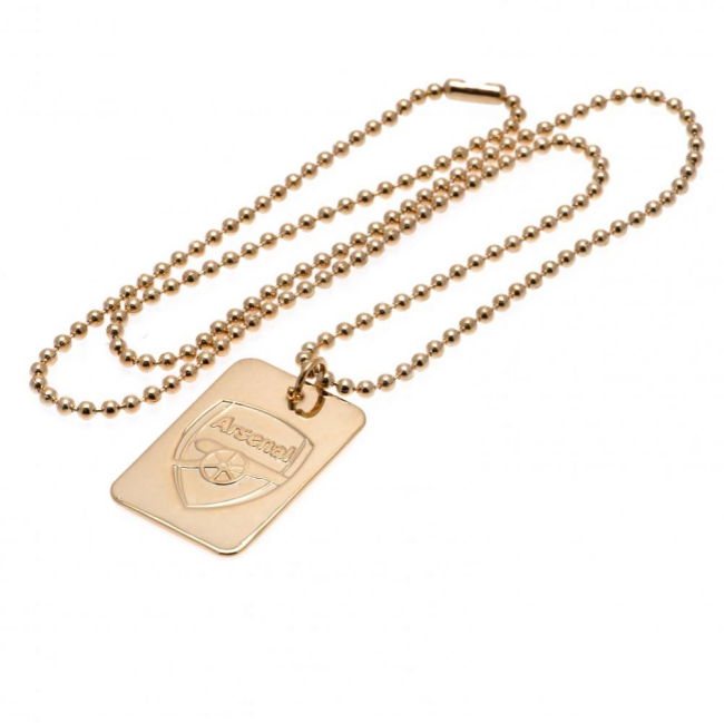 Arsenal FC Gold Plated Dog Tag & Chain (Collector's Item)