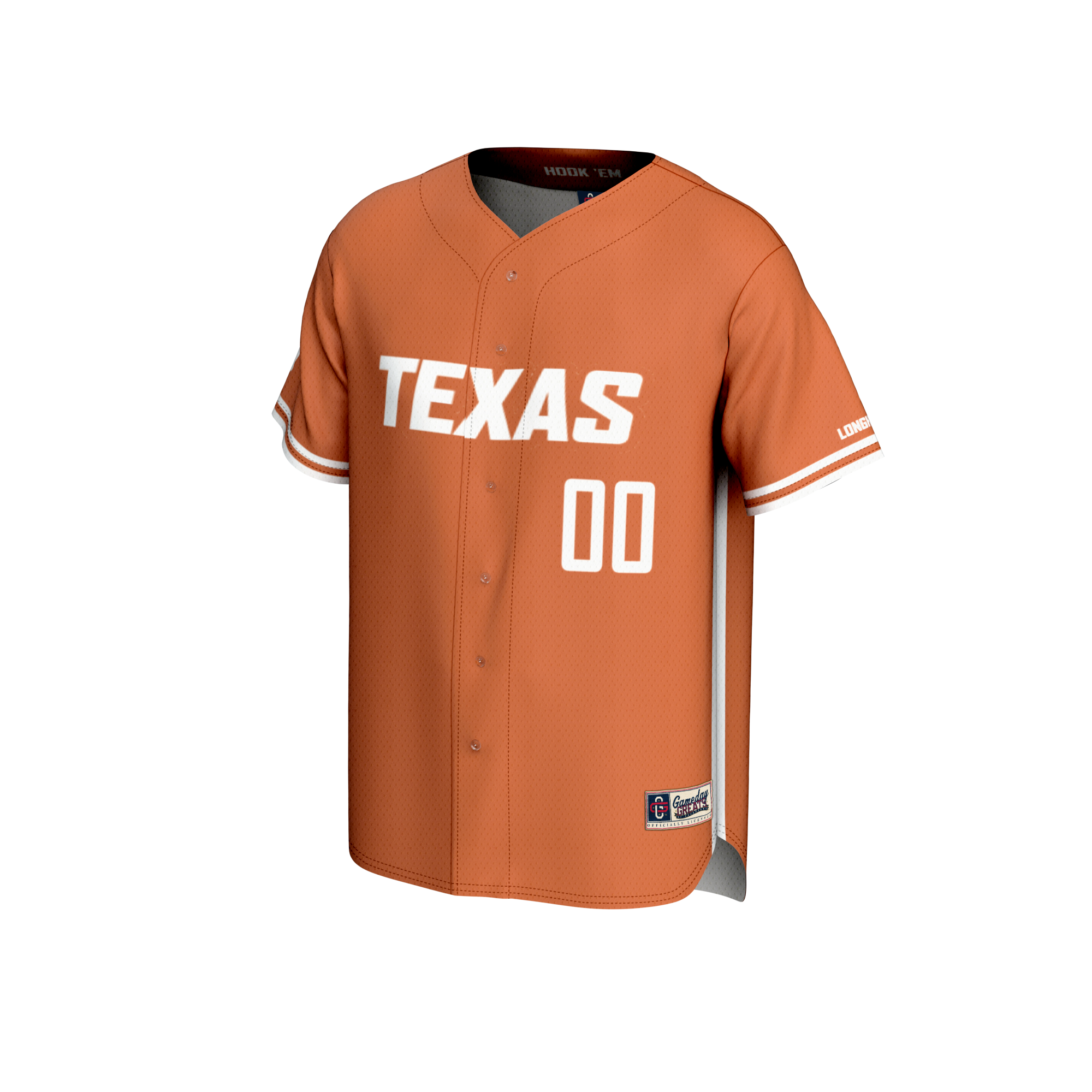 [DDG] Texas Longhorns GameDay Greats NIL Pick-A-Player Lightweight Baseball Jersey - Burnt Orange