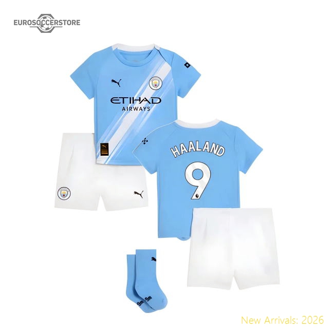 2025-2026 City Man Home Baby Kit (Haaland 9) Liverpool Fan Merchandise