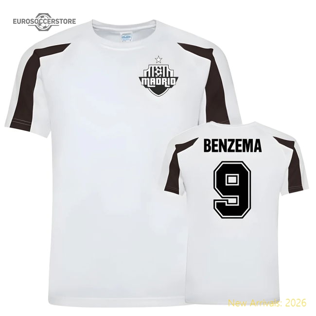 Elite Karim Benzema Real Madrid Sports Training Jersey (whiteblack)
