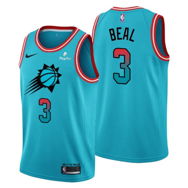 Nike Suns #3 Bradley Beal Men¡¯s 2022-23 City Edition NBA Jersey ¨C Cherry Blossom Blue
