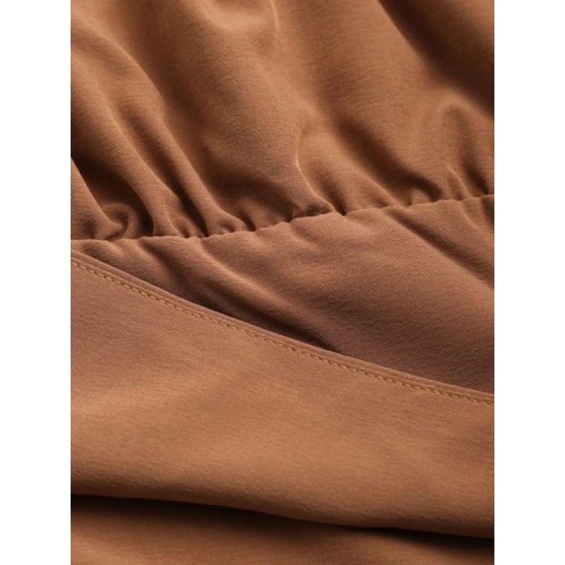 Ruched Puff Sleeve Cropped Top XR2003