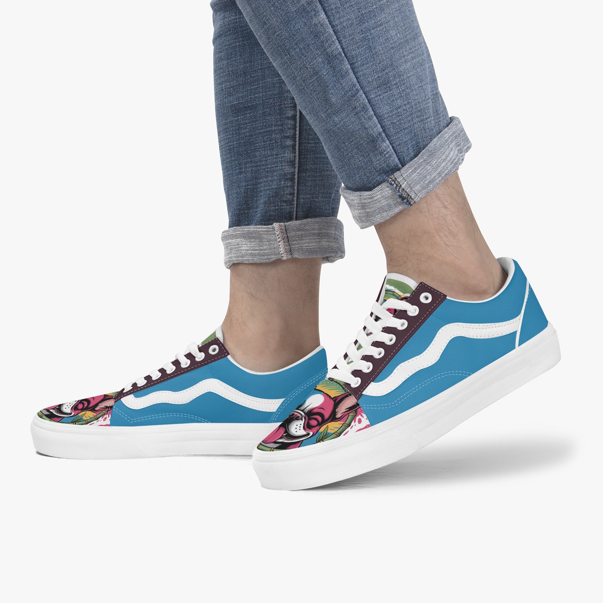 Lincoln - Dog Owner Trendy Low-top Canvas Sneakers Everyday Use