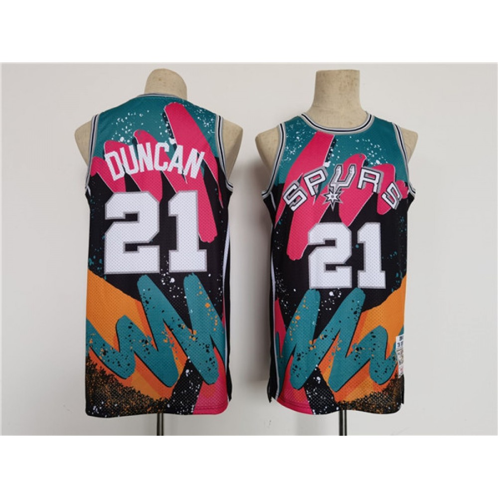 Men's San Antonio Spurs #21 Tim Duncan Throwback basketball Jersey