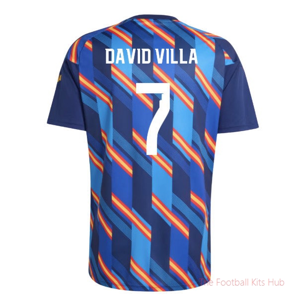Breathable Spain 2026-2027 Home Pre-Match Shirt (David Villa 7)