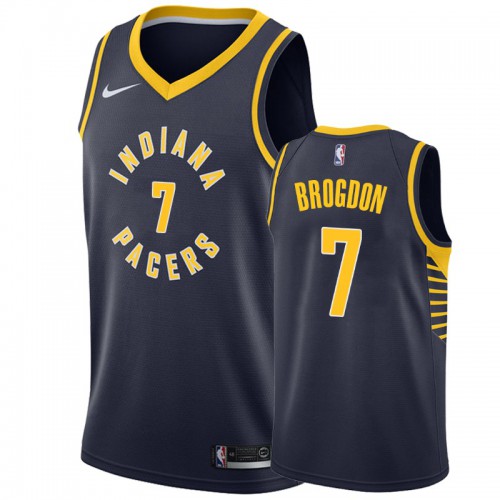 Nike Indiana Pacers #7 Malcolm Brogdon Navy Blue NBA Swingman Icon Edition Jersey Mens
