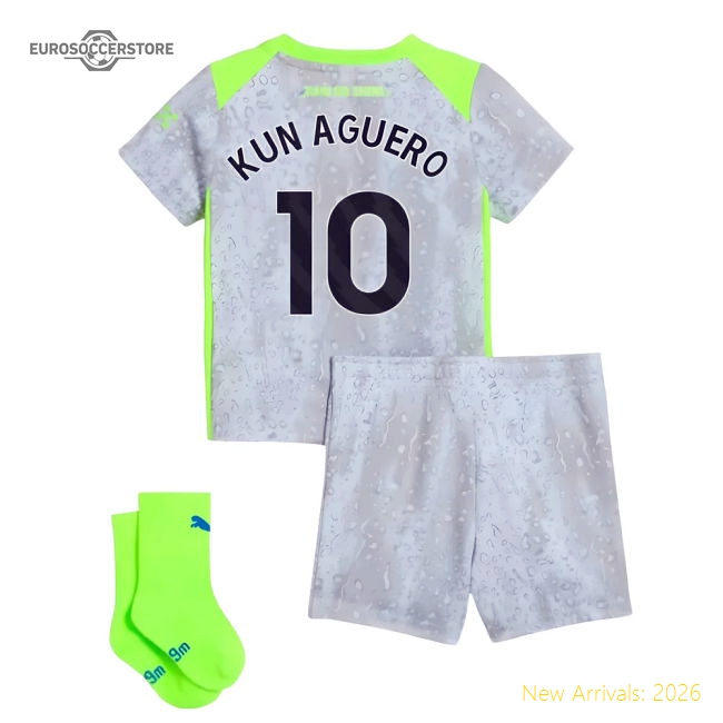 Premium 2025-2026 Man City Third Baby Kit (kun Aguero 10) - Premium