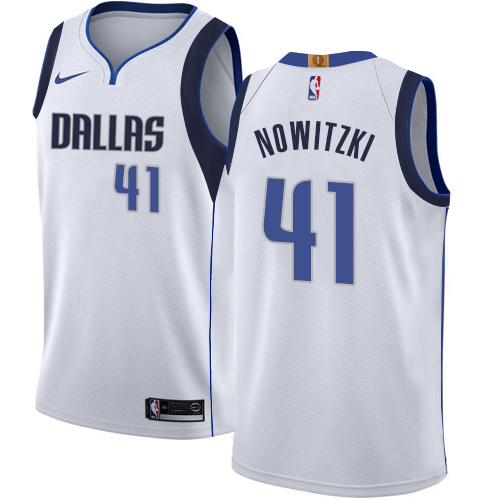 Official Mavs NBA Swingman Jersey #41 Dirk Nowitzki 2024 Icon - White
