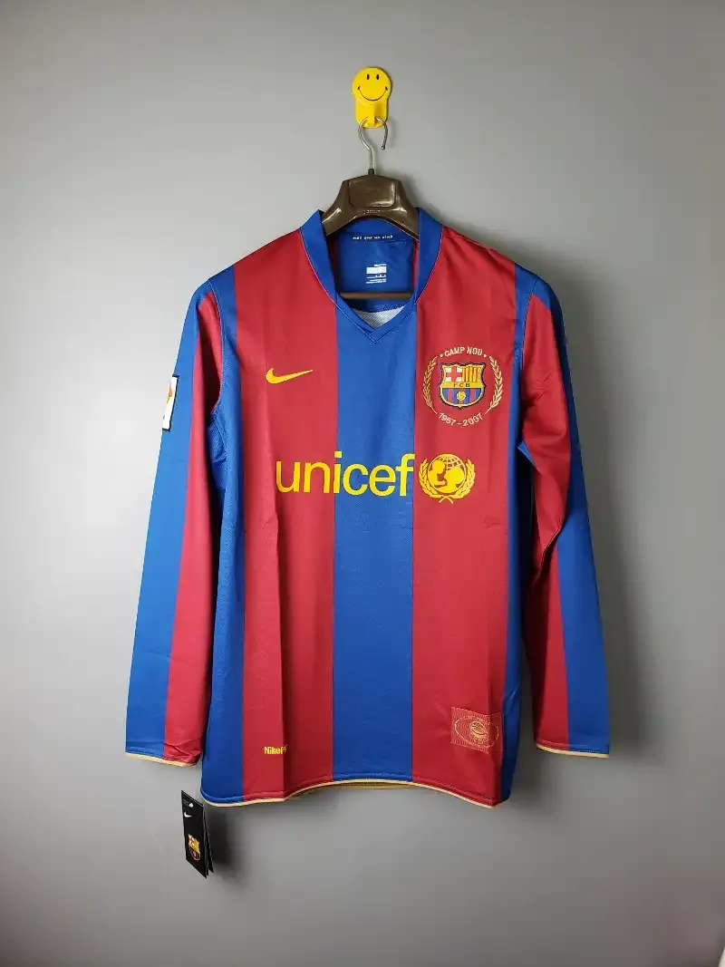 Cheap 2007-2008 Barcelona Long Sleeve Jersey retro kit