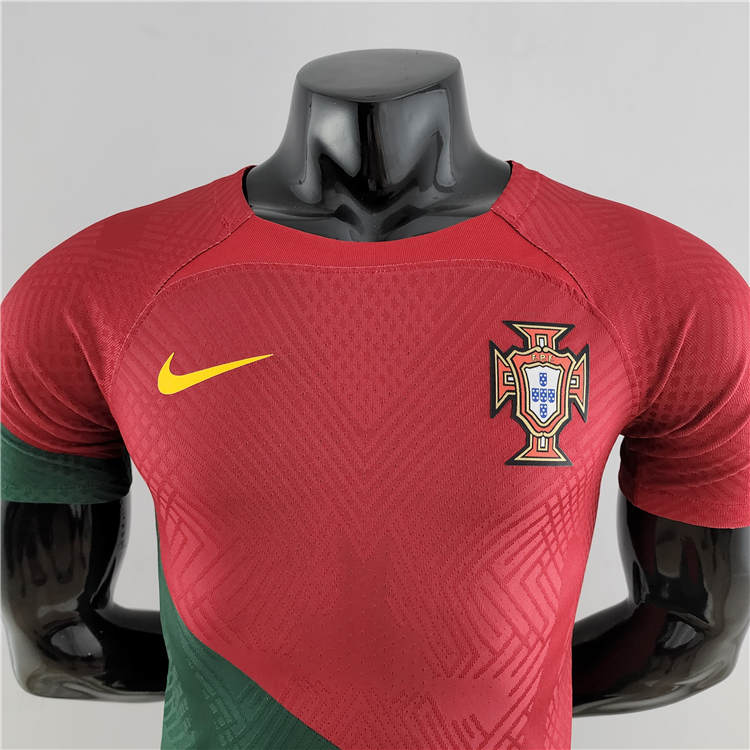 Official Portugal 2022 World Cup Home Red Soccer Jersey Authentic