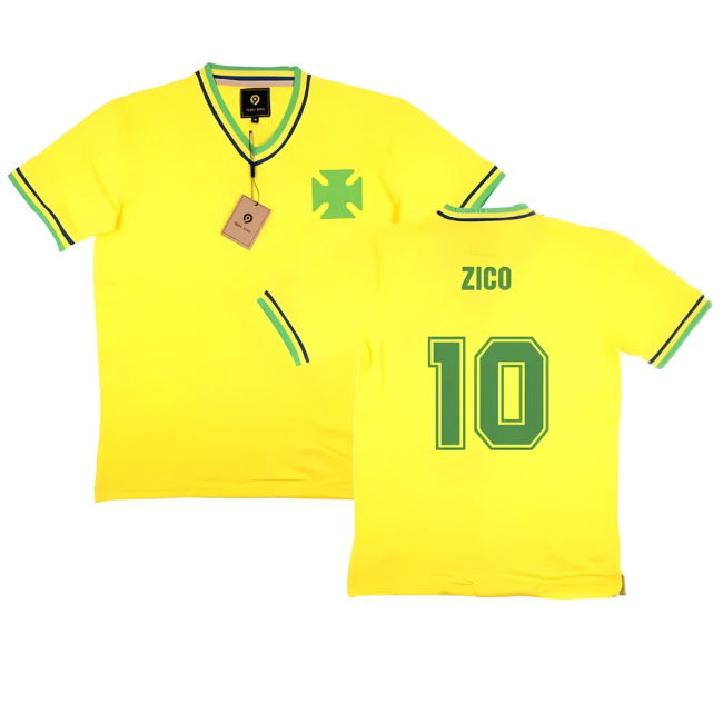 Player False Nein Brazil Home Football Shirt (Zico 10) Authentic