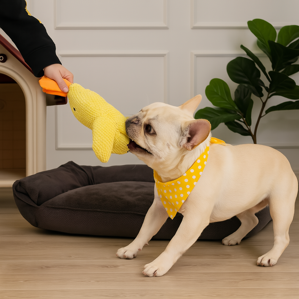 Sounding Quacking Sleeping Toy For Frenchie Pups | Comfort Fit