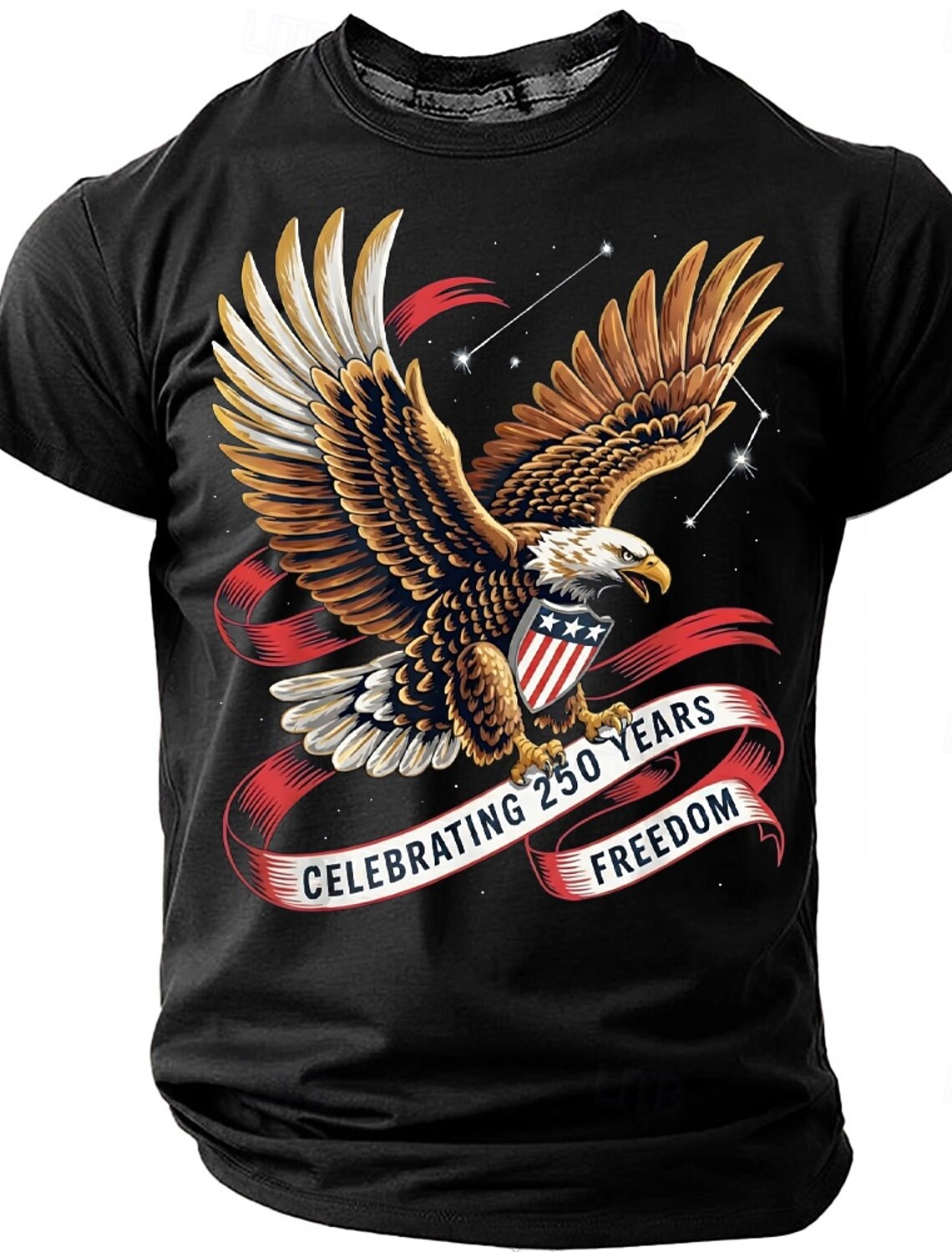 4th of July 2026 250th Memorial Day Men's 3D Print US Flag Crew Neck Short Sleeve T-Shirt Daily Street