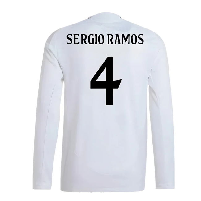 2024-2025 Real Madrid Auth Long Sleeve Home Shirt (Sergio Ramos 4) ...