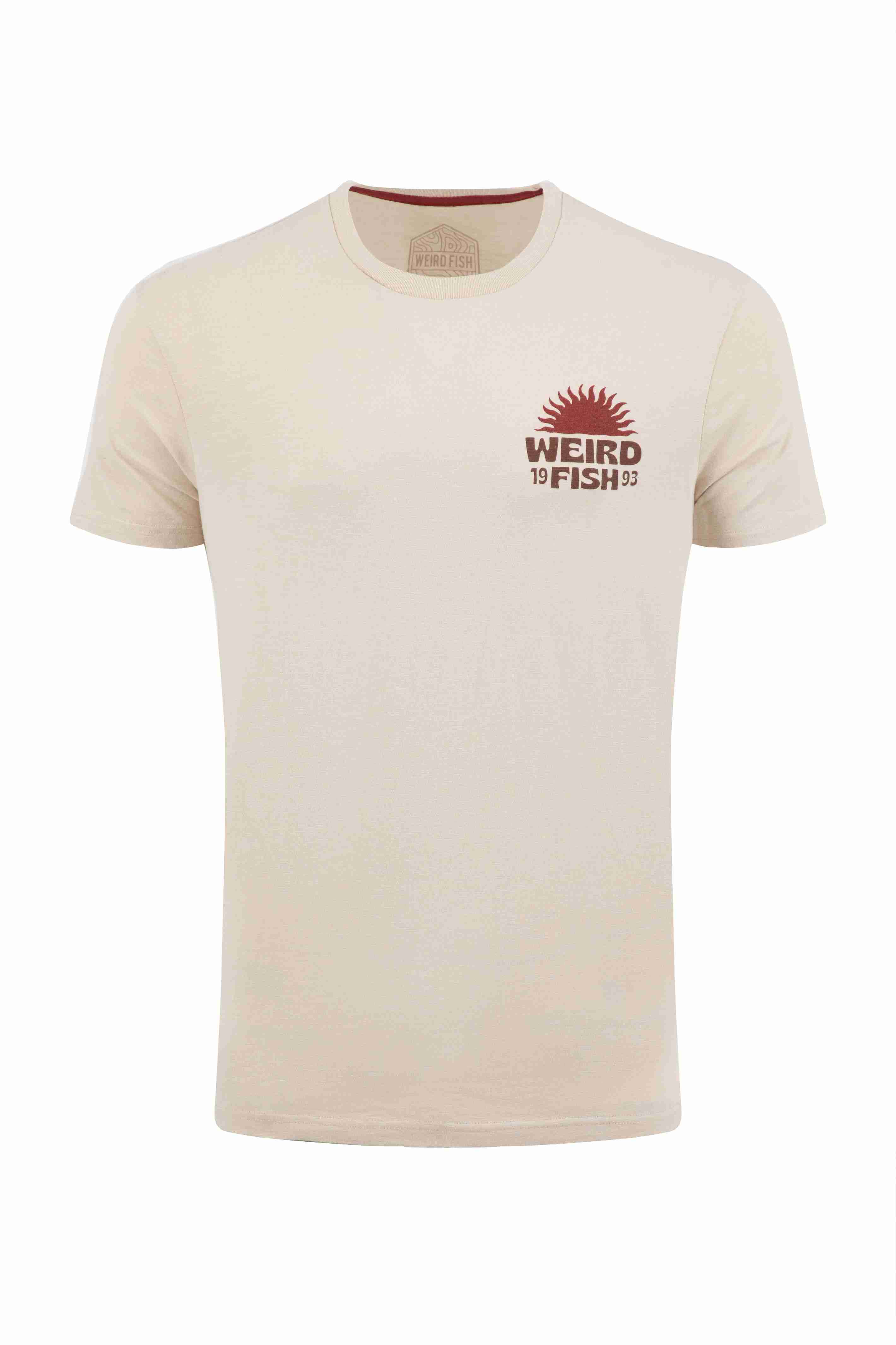 Sun Beam Back Print Graphic T-Shirt Egg Shell