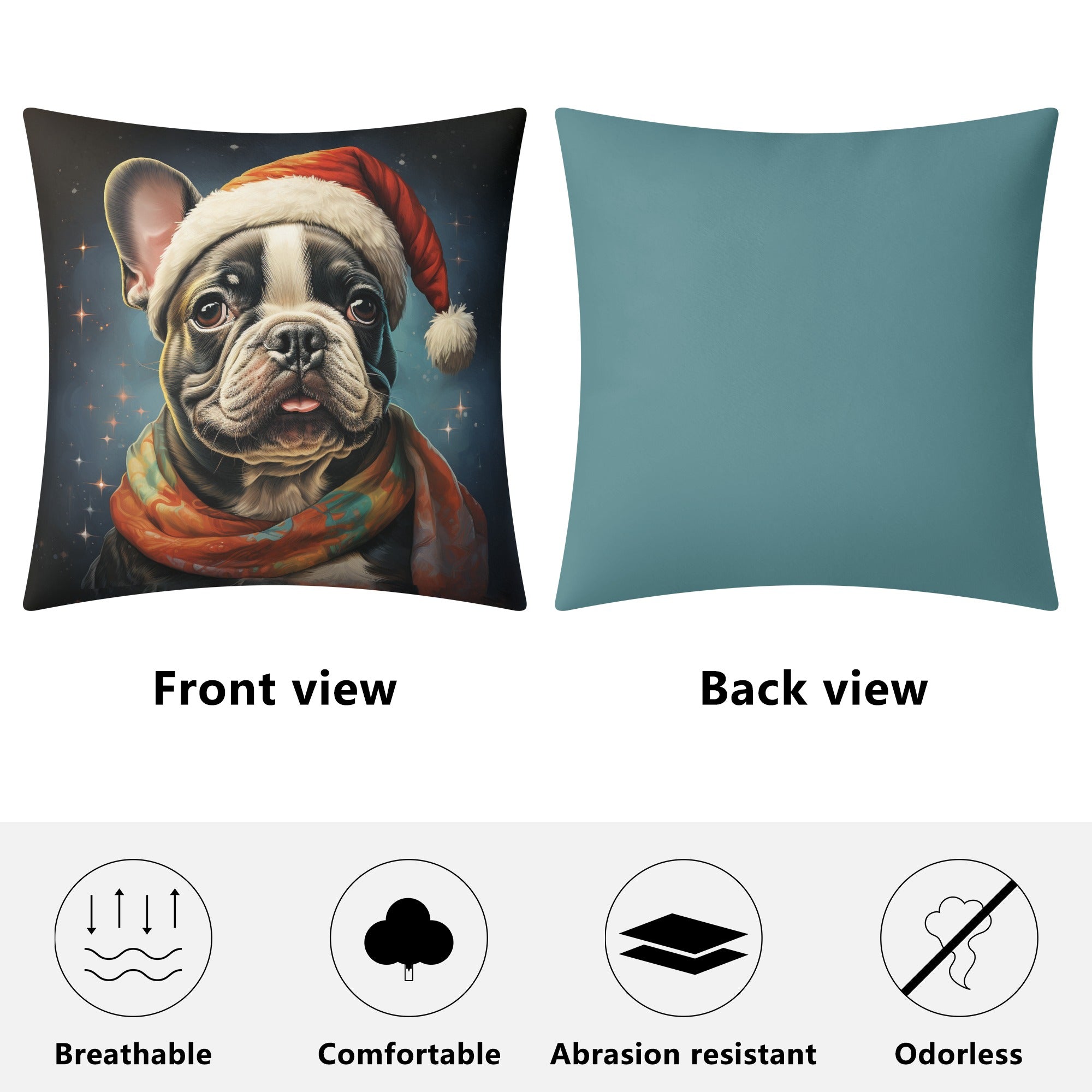 Frenchie-Fan Everyday Santa Claus - Pillow Cover for Daily Life