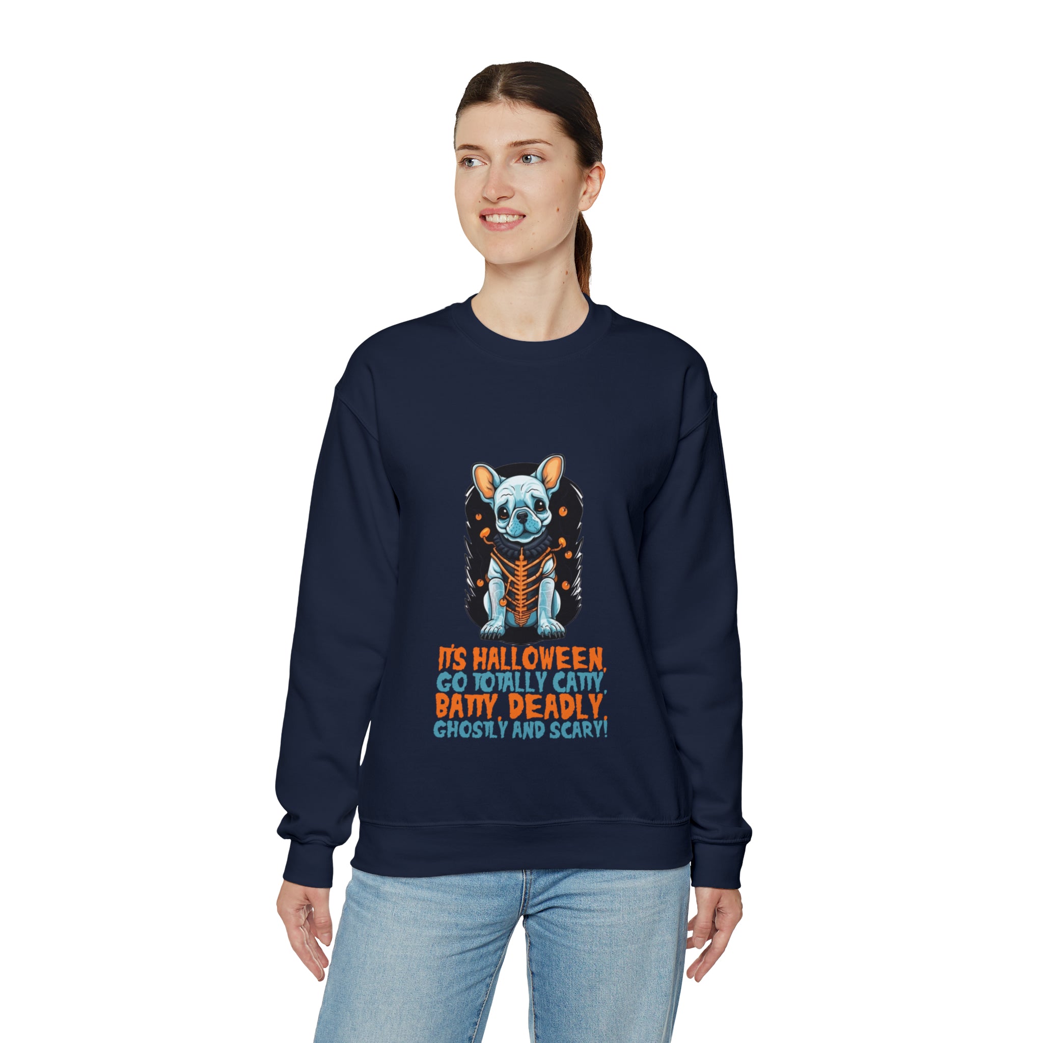French Bulldog Catty Batty Halloween Unisex Sweatshirt Comfy Pet Product