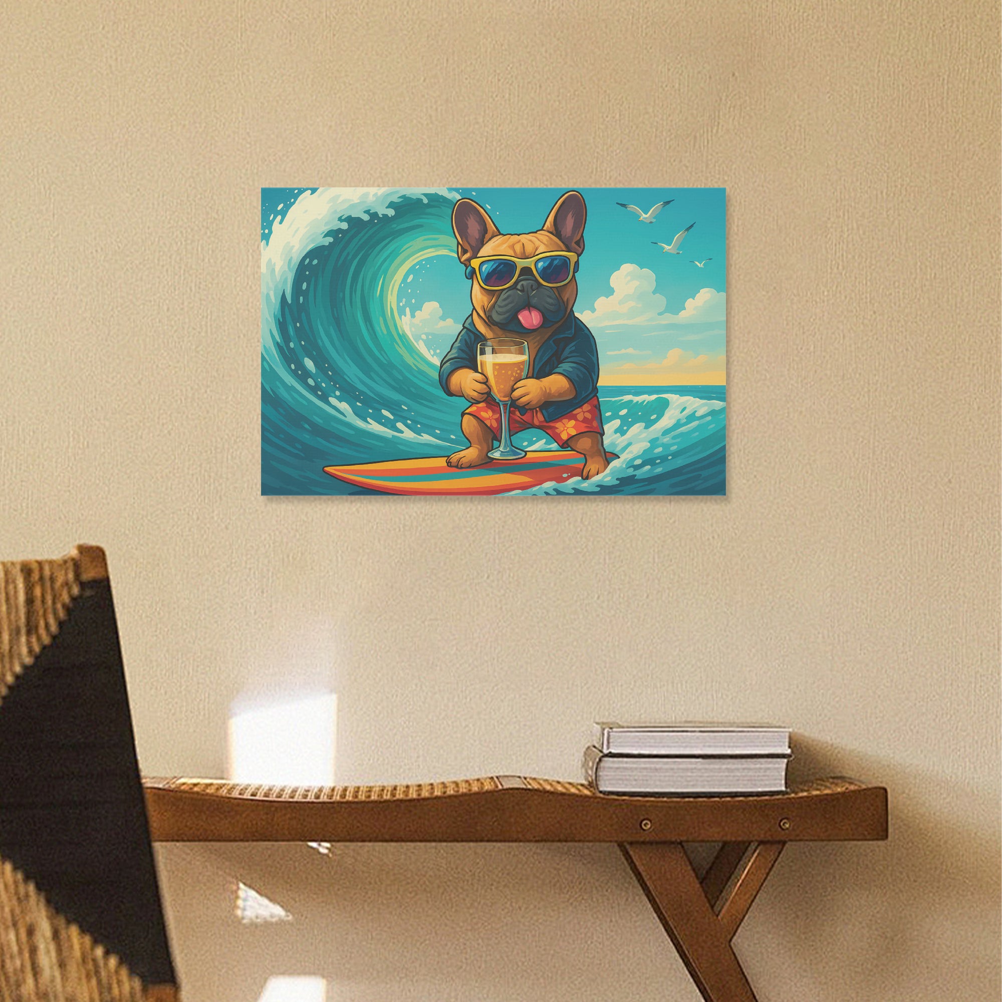 Comfortable Remi - Adorable Frenchie Canvas Wall Art for Pet Enthusiasts