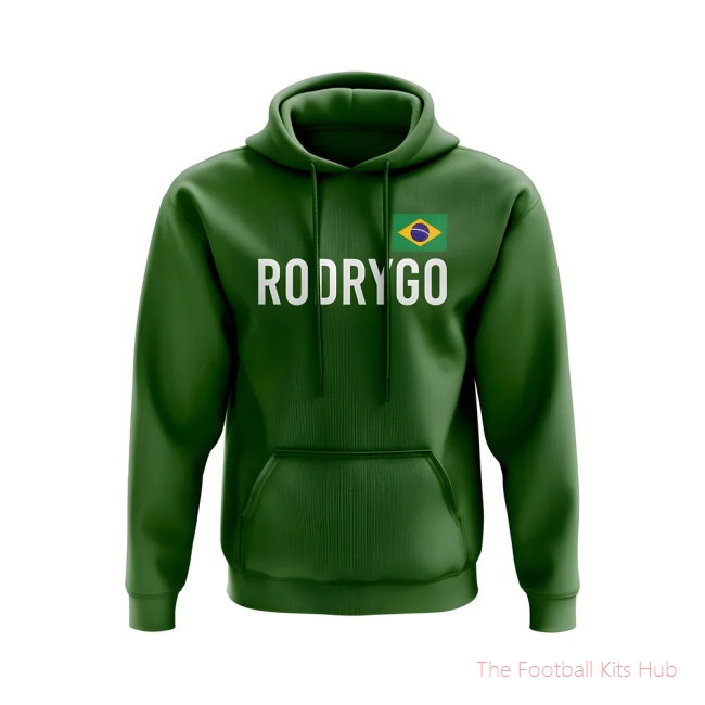 Men Rodrygo Brazil Name Hoody (Green)