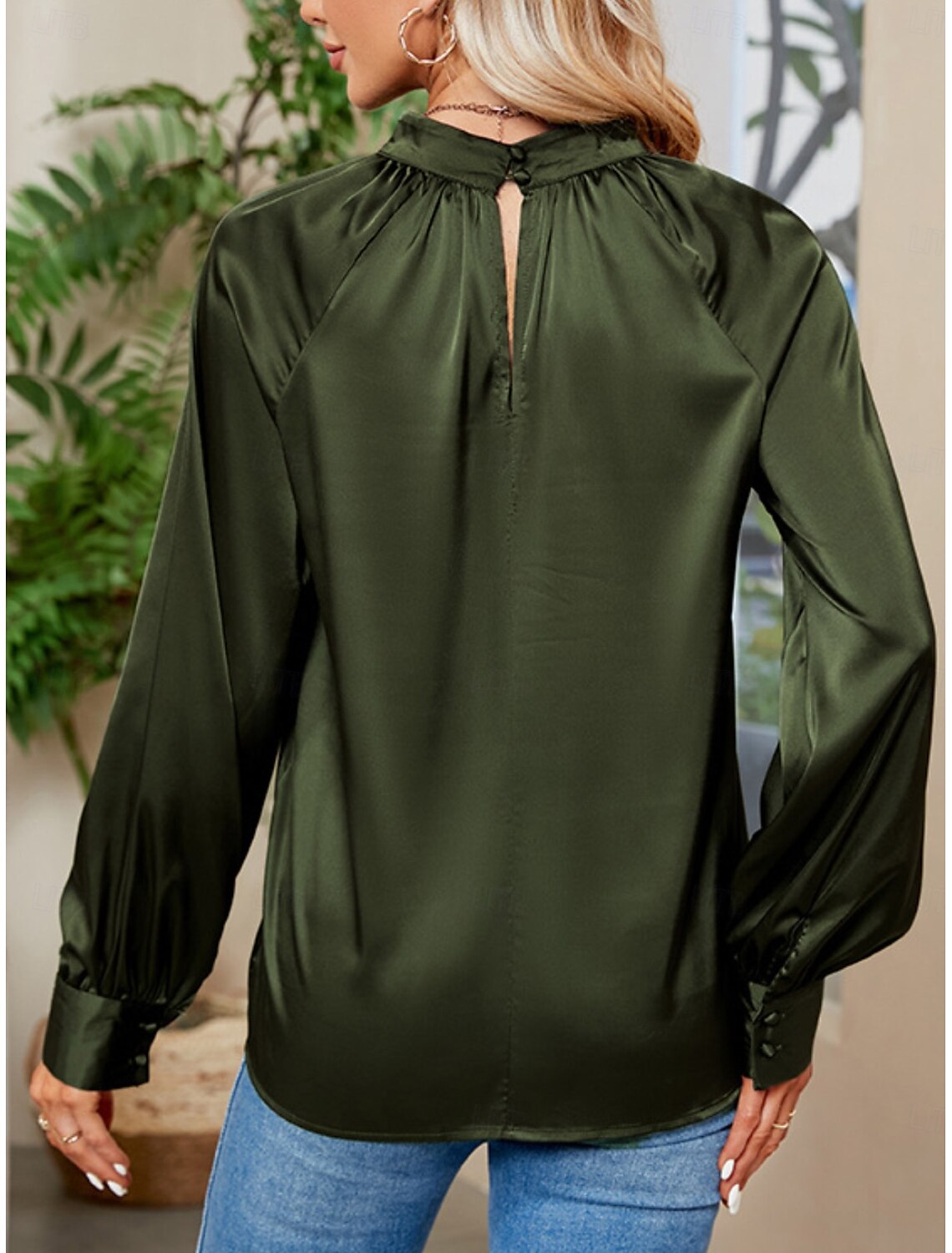 Women's Satin Shirt Blouse Party Work Ladies Stylish Long Sleeve Fall Winter