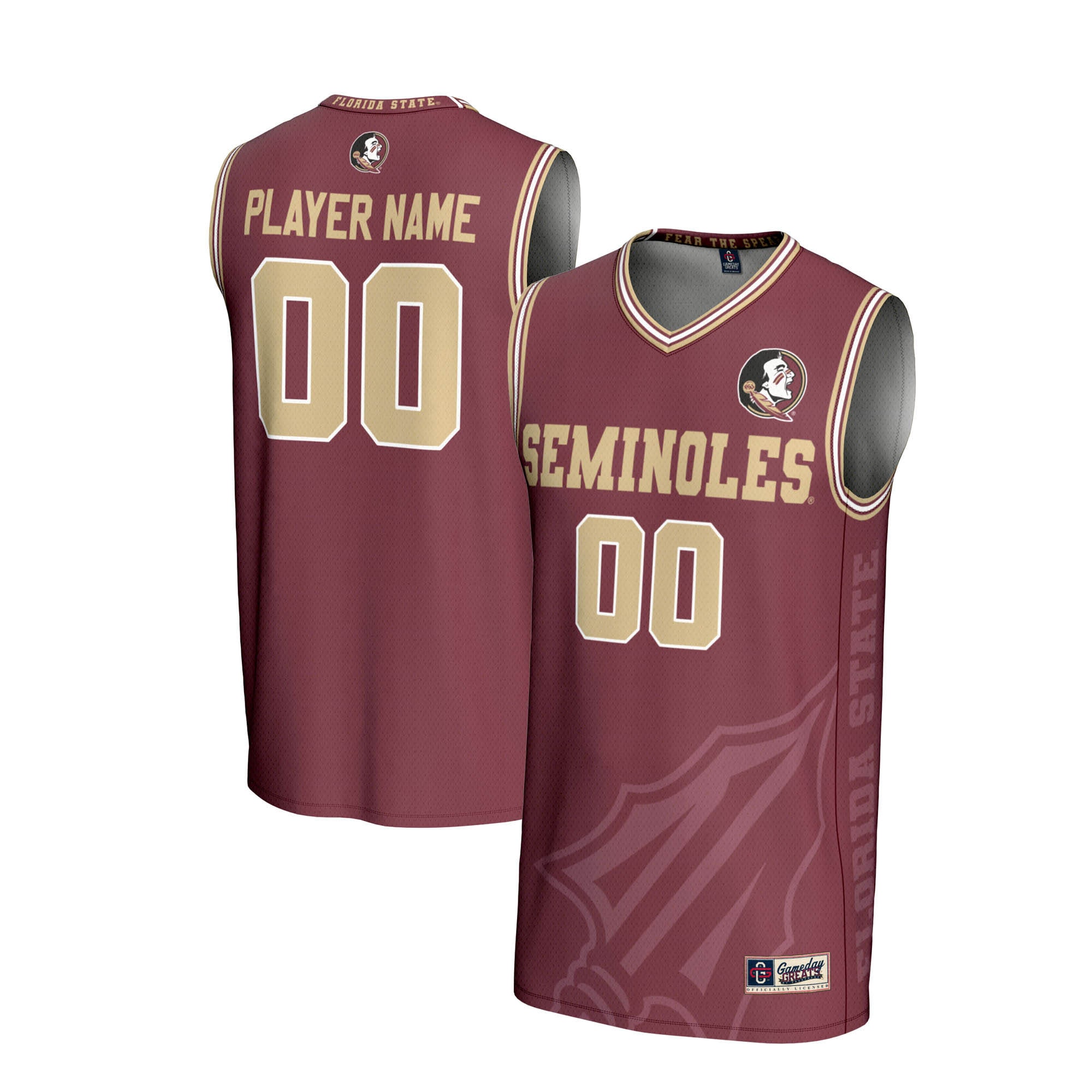 [NJP] Florida State Seminoles GameDay Greats Youth NIL Pick-A-Player Men's Basketball Icon Print Lightweight Jersey - Garnet